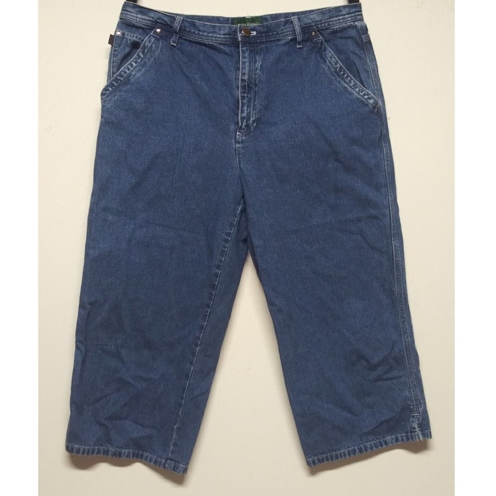 Ralph Lauren Capri Jeans Sz 12 (34x21) Blue Straight Leg Lauren Jeans Co Cotton